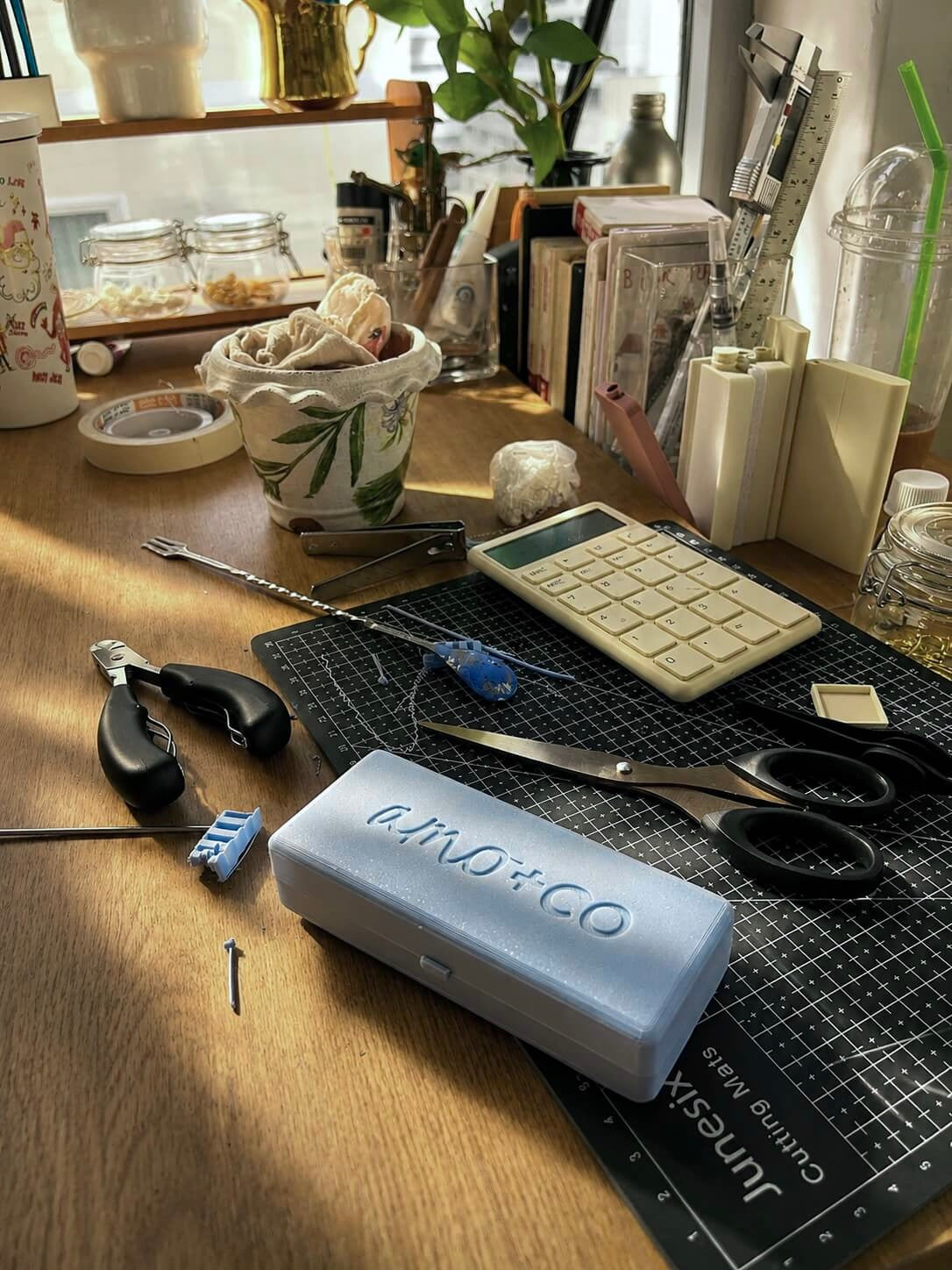 Prototype on cutting mat with scissors