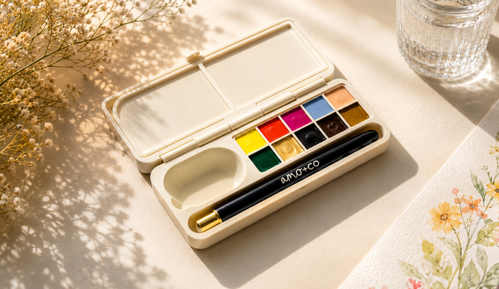 Breathe Palette open with colours and brush